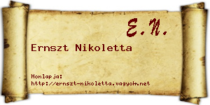 Ernszt Nikoletta névjegykártya