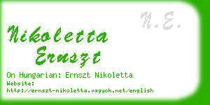 nikoletta ernszt business card